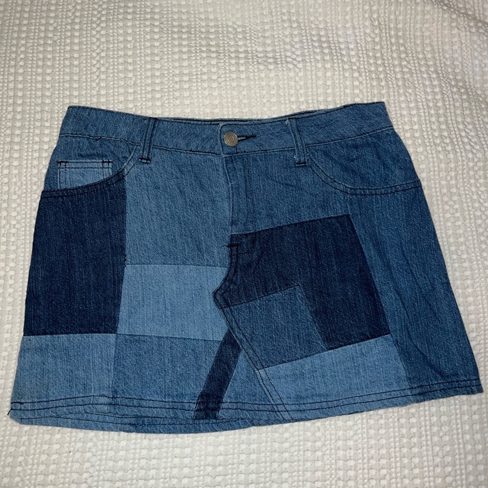Gianni Bini denim patchwork skirt